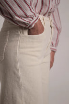 Pantalon Sunny Velours côtelé Ecru