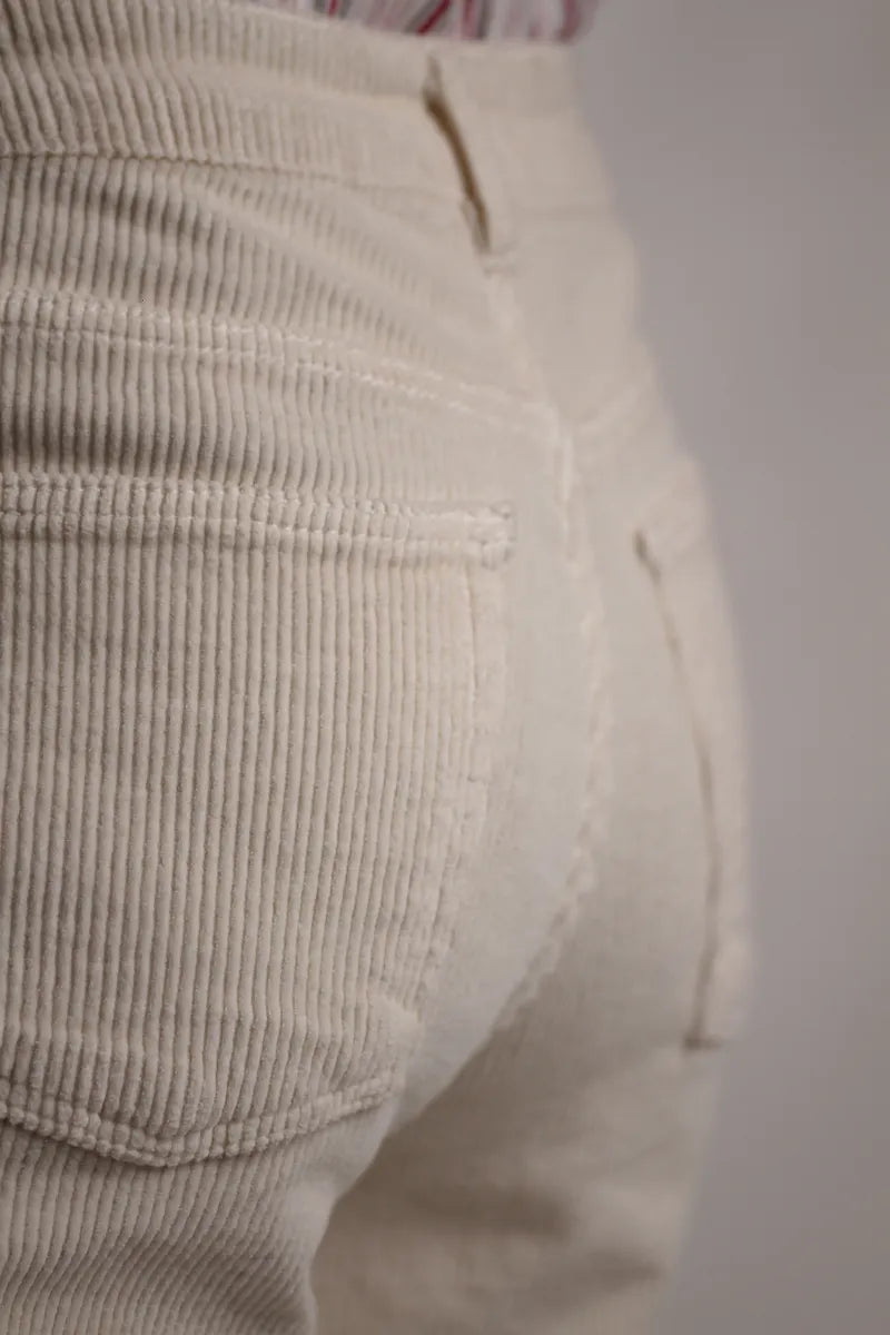 Pantalon Sunny Velours côtelé Ecru