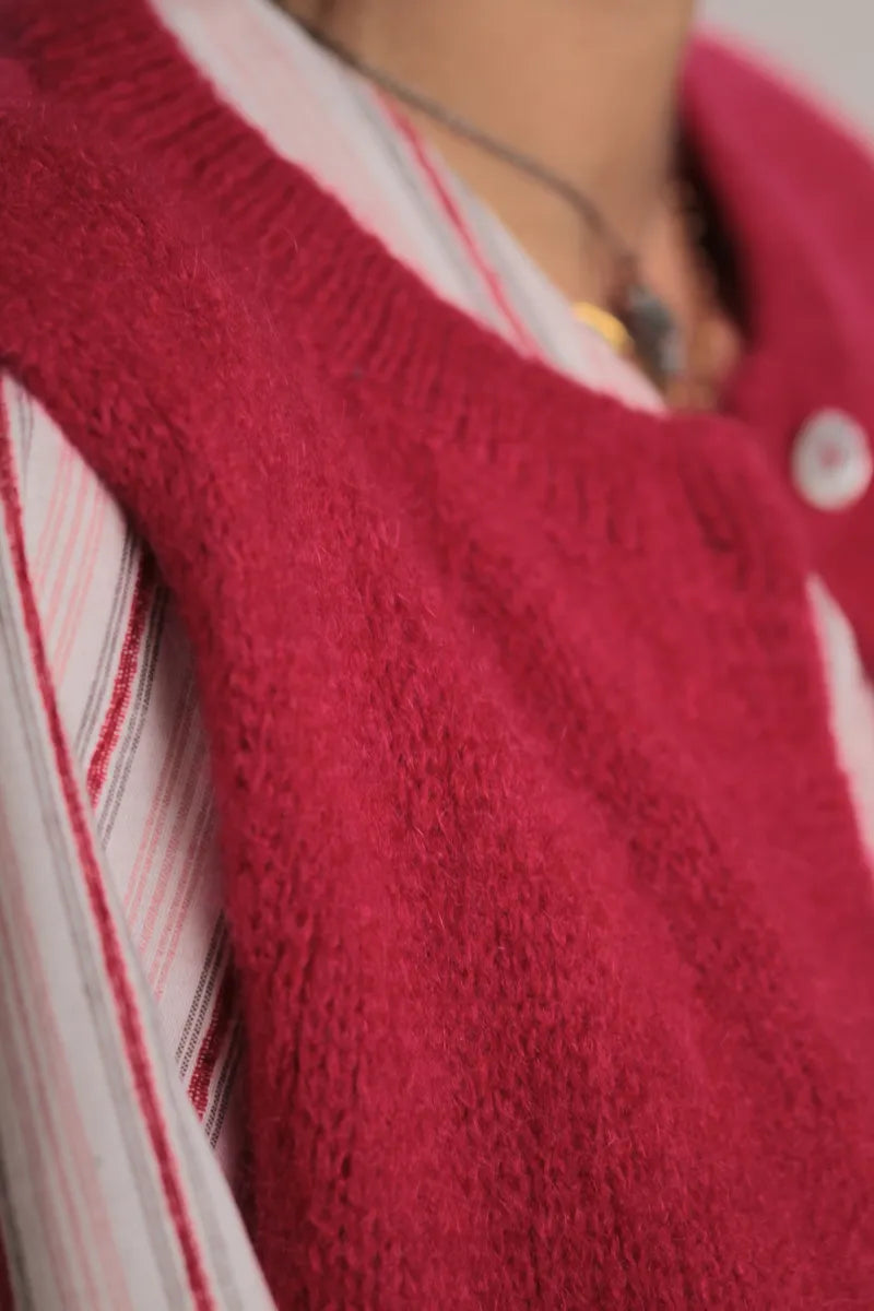 Gilet Chantal mohair cerise