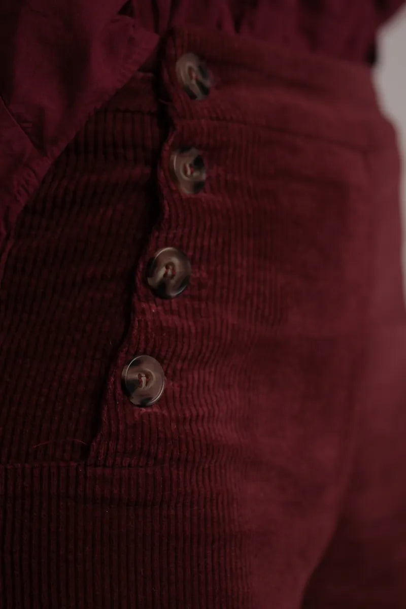 Pantalon Corvette velours côtelé Bordeaux