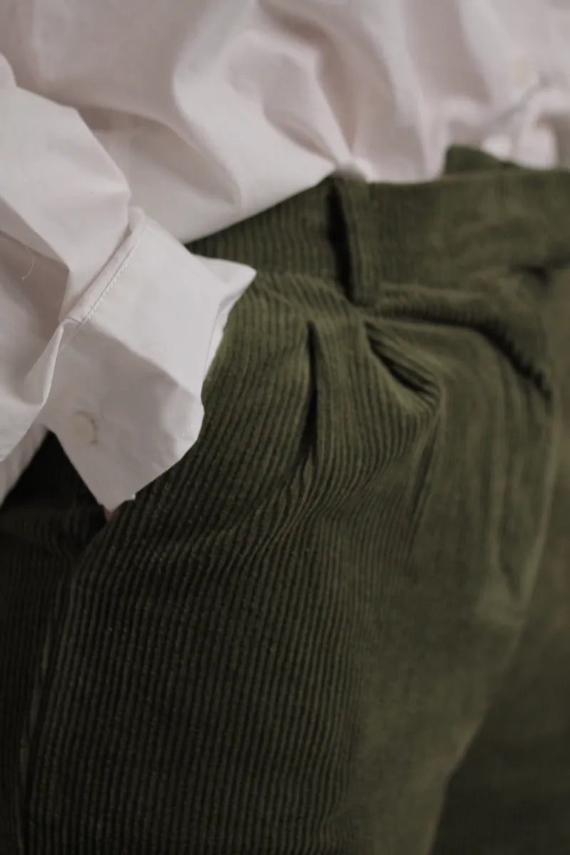 Pantalon Perline velours côtelé Vert