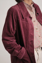 Veste Gina velours côtelé prune