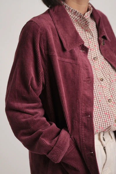 Veste Gina velours côtelé prune