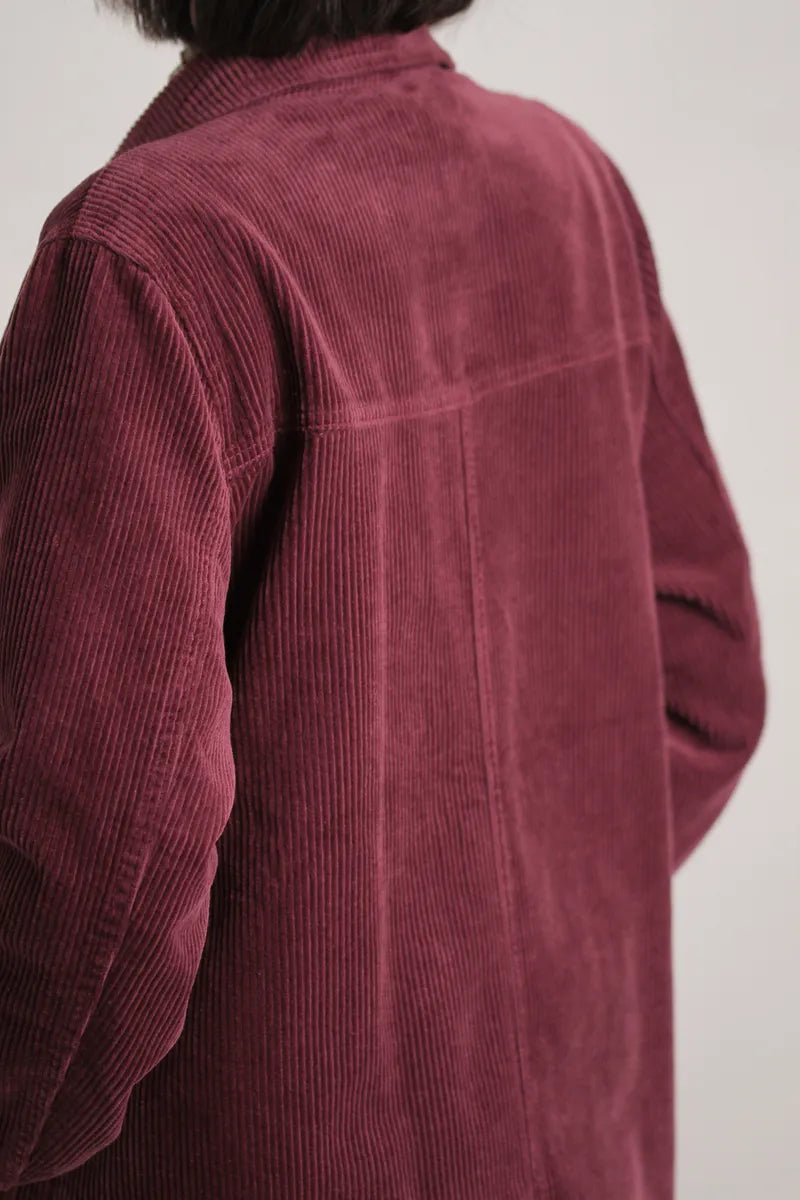 Veste Gina velours côtelé prune