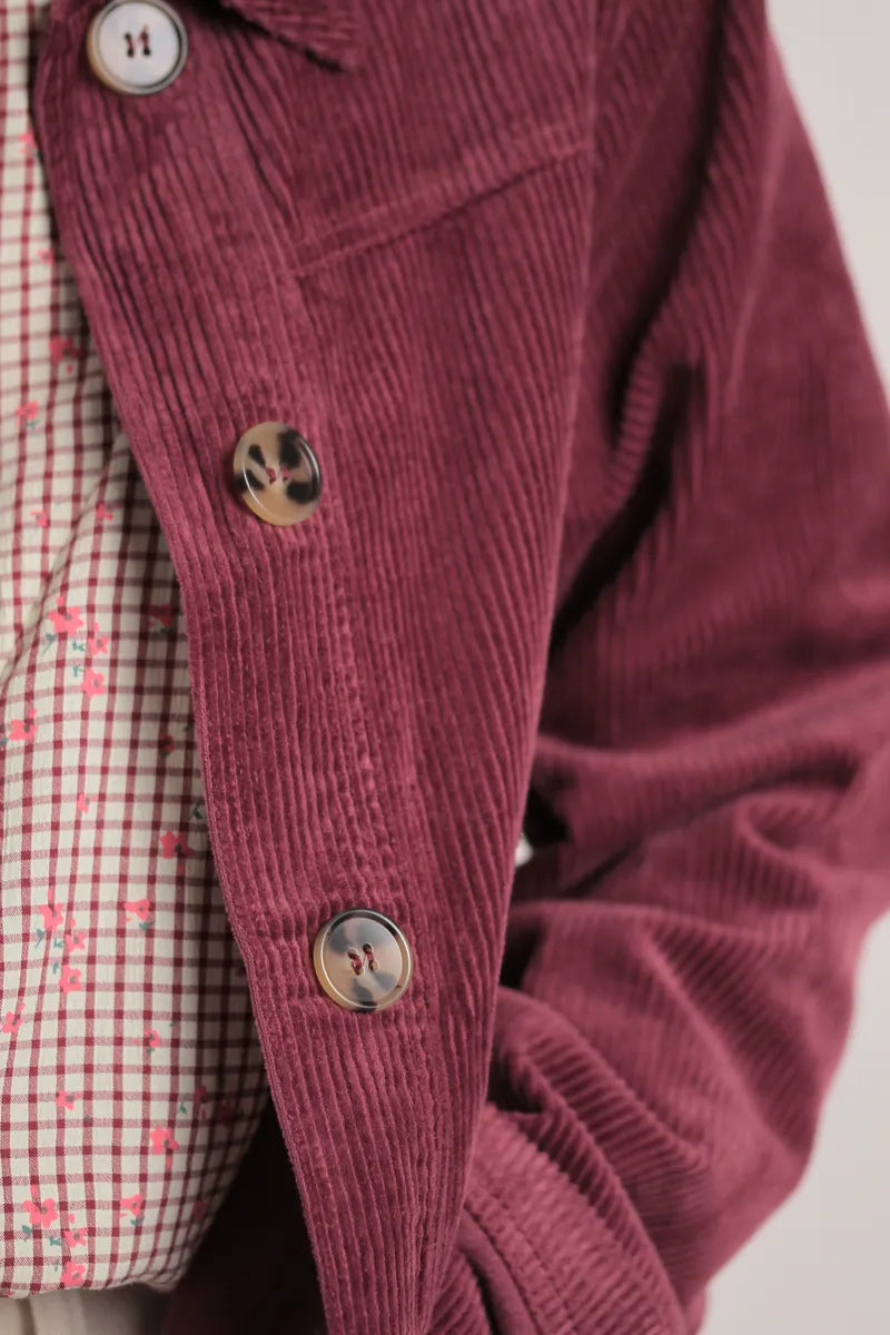 Veste Gina velours côtelé prune