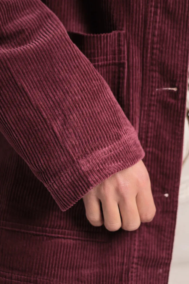 Veste Gina velours côtelé prune