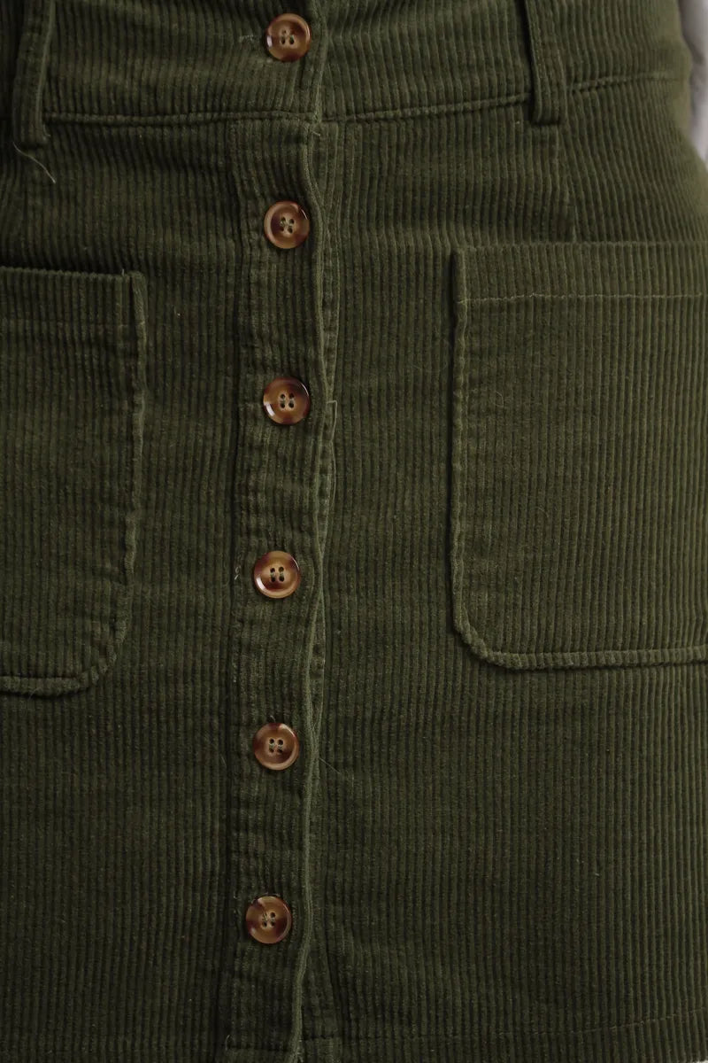 Jupe Jerry velours cotelé Kaki