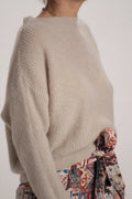 Pull Suzanne mohair col bateau Beige