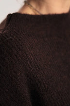 Pull Suzanne mohair col bateau Chocolat