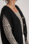 Gilet Aristide à bouton mohair noir