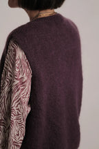 Gilet Chantal mohair prune
