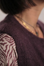 Gilet Chantal mohair prune