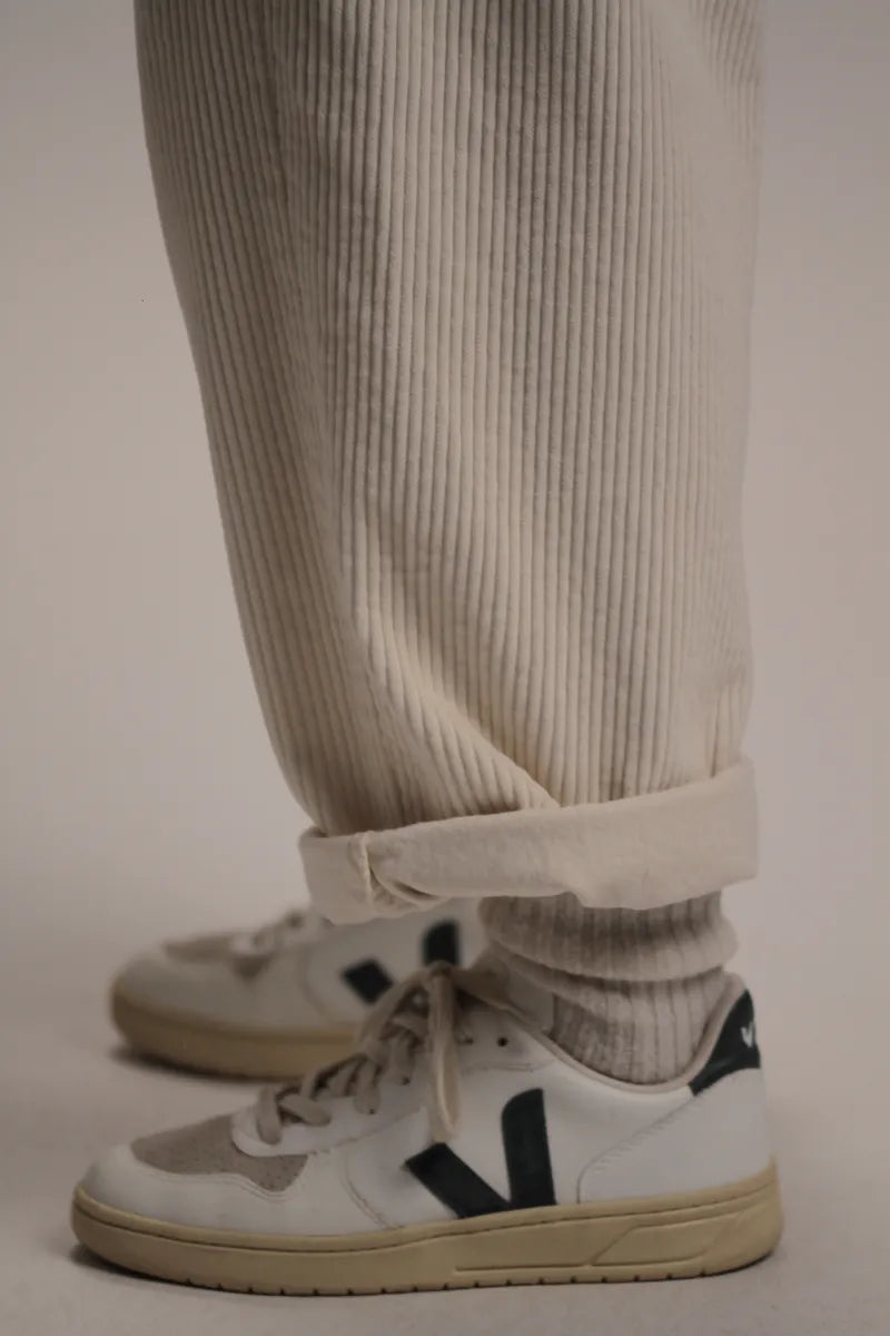 pantalon Arty velours Blanc Cassé