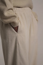 pantalon Arty velours Blanc Cassé