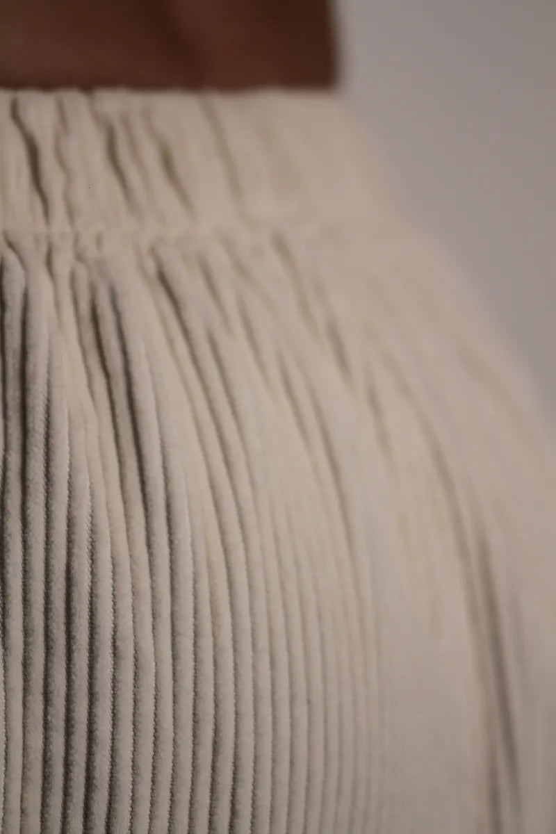 pantalon Arty velours Blanc Cassé