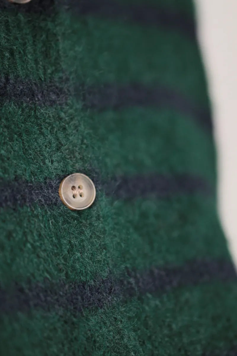 Pull Mousaillon Bleu Marine/vert sapin