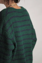 Pull Mousaillon Bleu Marine/vert sapin