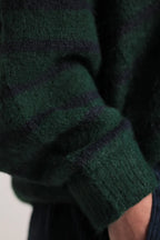 Pull Mousaillon Bleu Marine/vert sapin