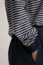 Pull Sacha cachemire bleu marine/gris