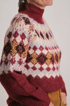 Pull Courchevel Blanc Bordeaux