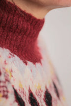 Pull Courchevel Blanc Bordeaux