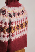 Pull Courchevel Blanc Bordeaux