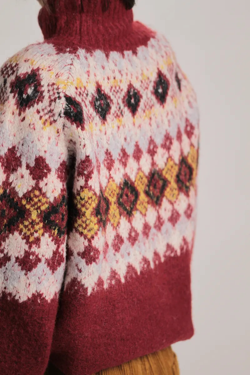 Pull Courchevel Blanc Bordeaux