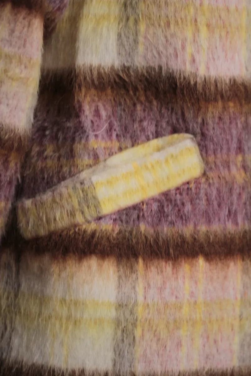 Manteau Vivia à carreaux Mauve