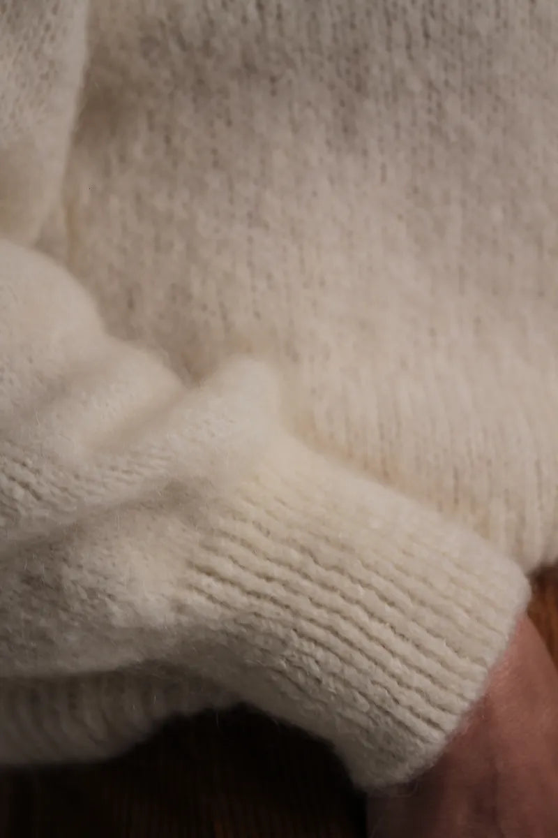 Gilet à Capuche Sweet mohair ecru