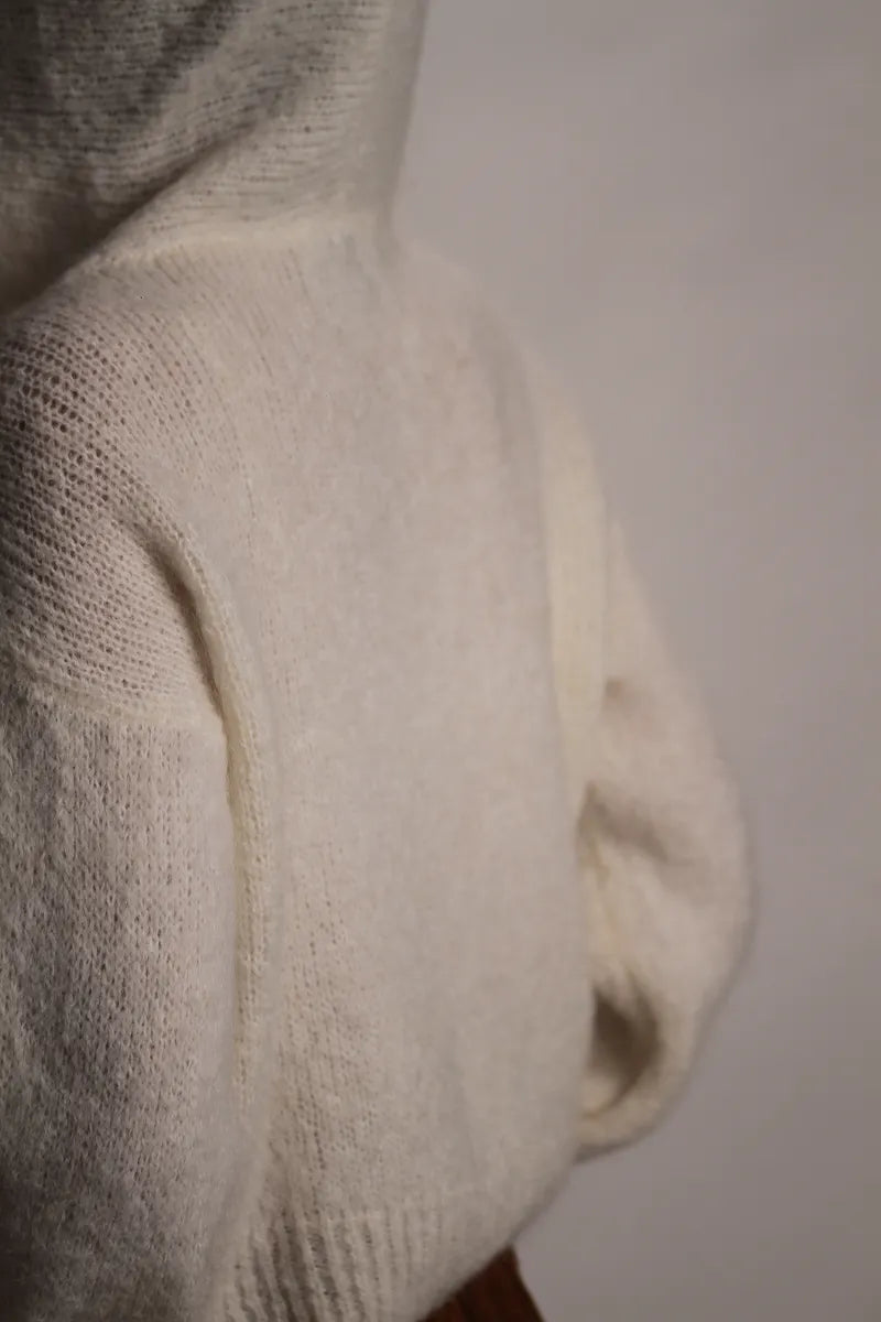 Gilet à Capuche Sweet mohair ecru