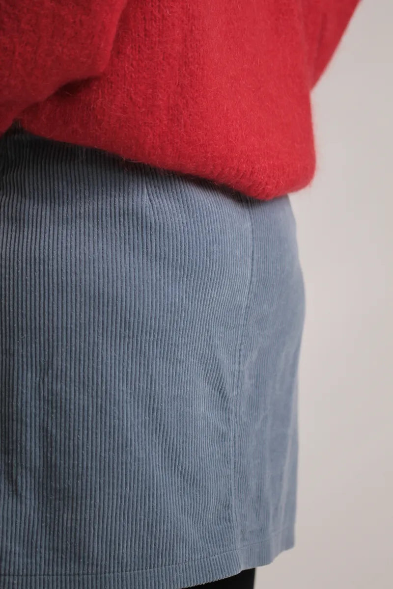 Jupe Jerry velours cotelé bleu jeans