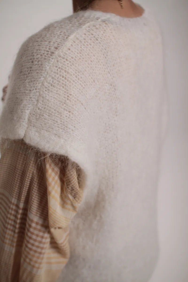 Gilet Heïdi mohair blanc cassé