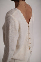 Pull Marion dos en V Crème