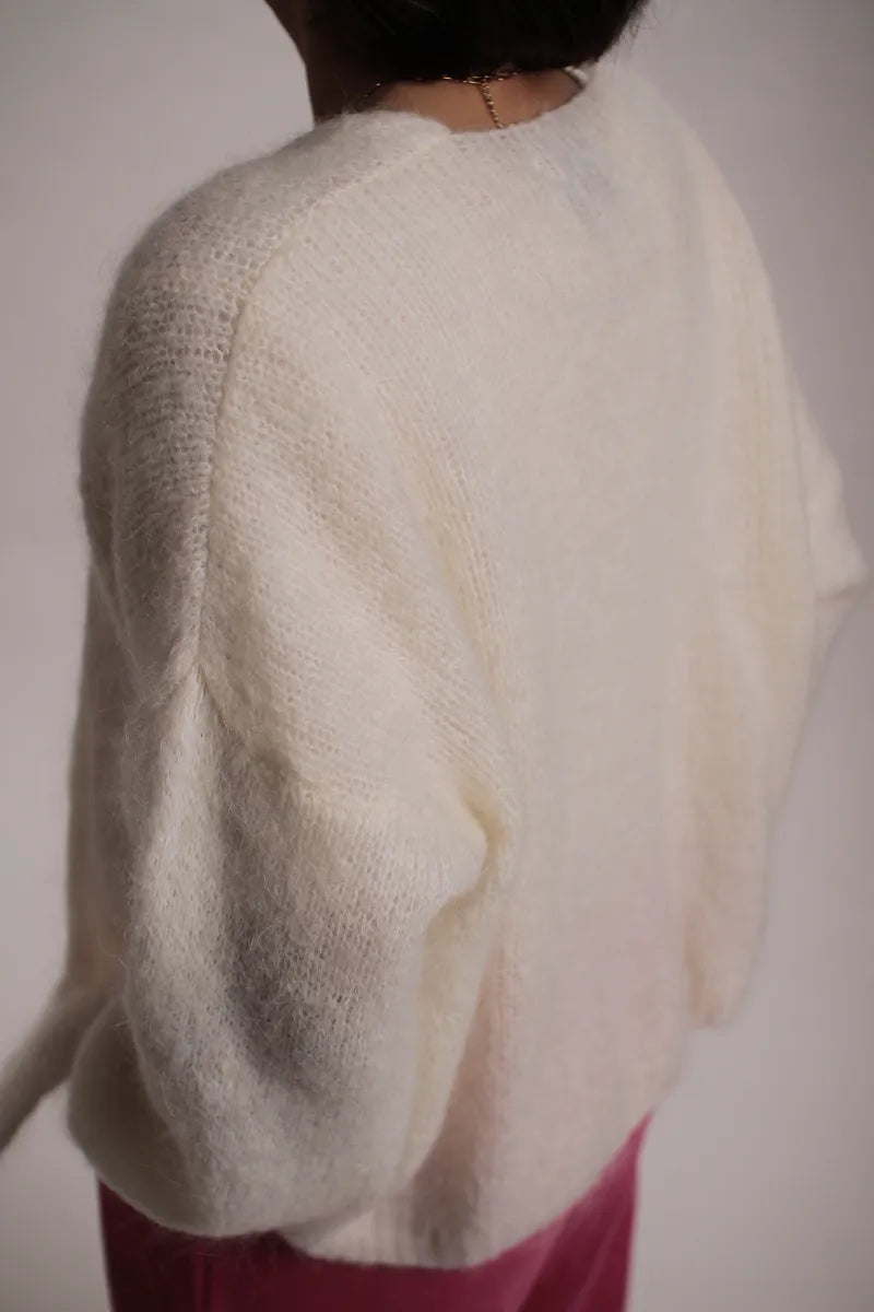 Gilet manche longue Cassandre Mohair