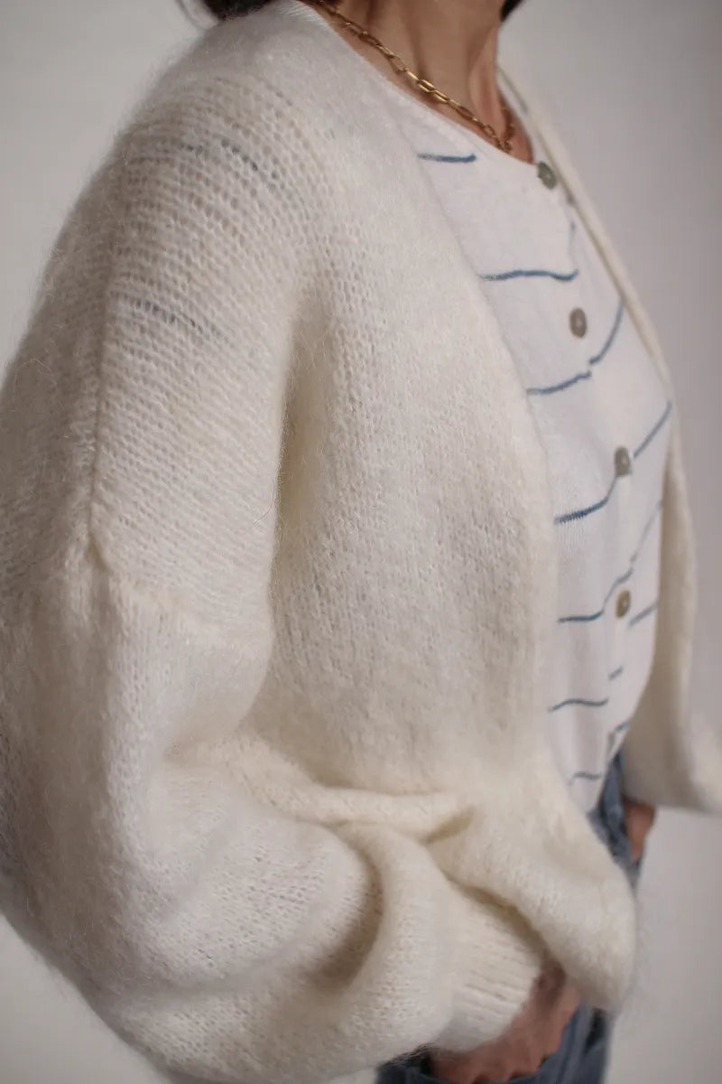 Gilet manche longue Cassandre Mohair