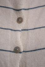 Gilet Marie manche courte rayé Bleu Jeans