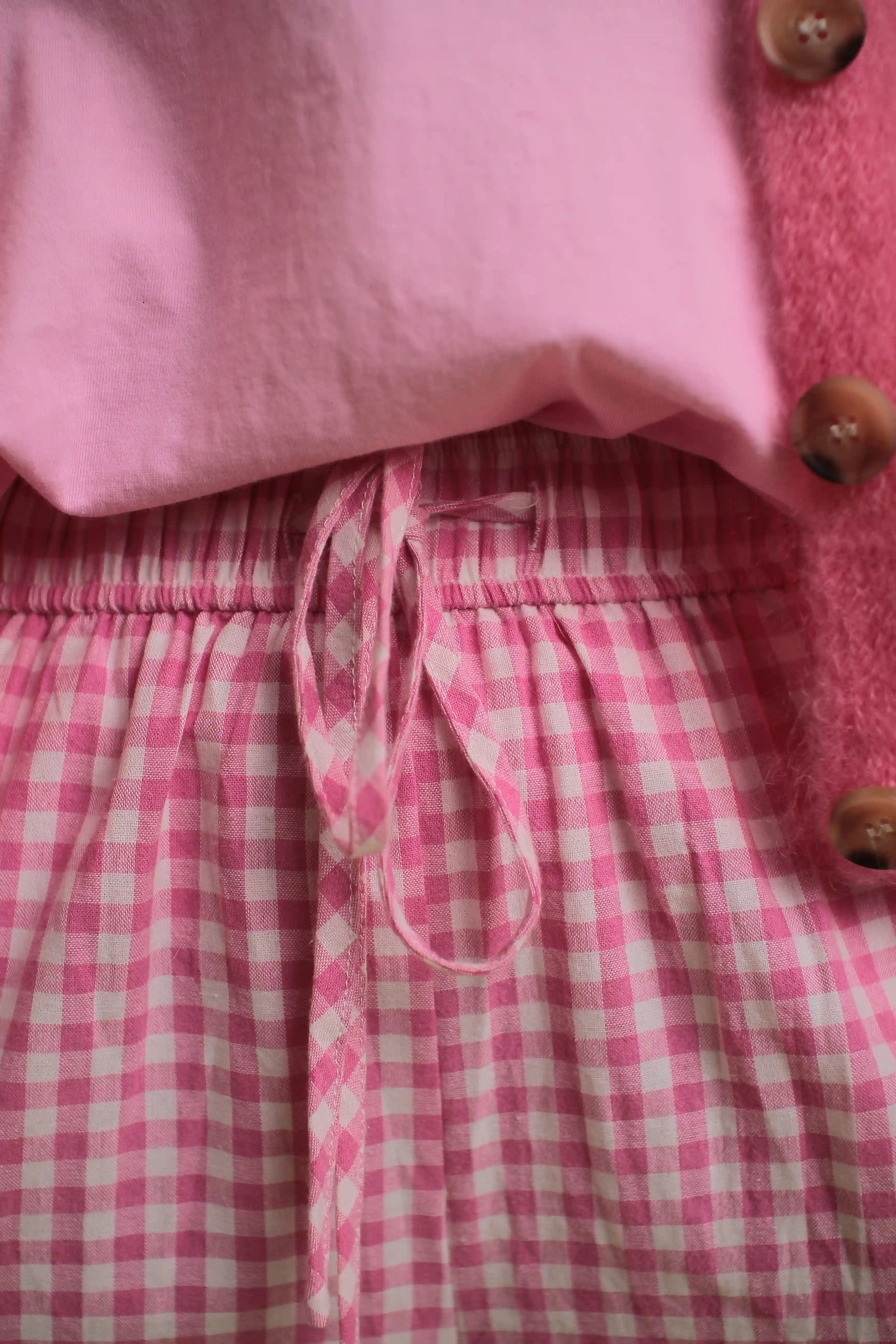 Pantalon Bardot Vichy Rose