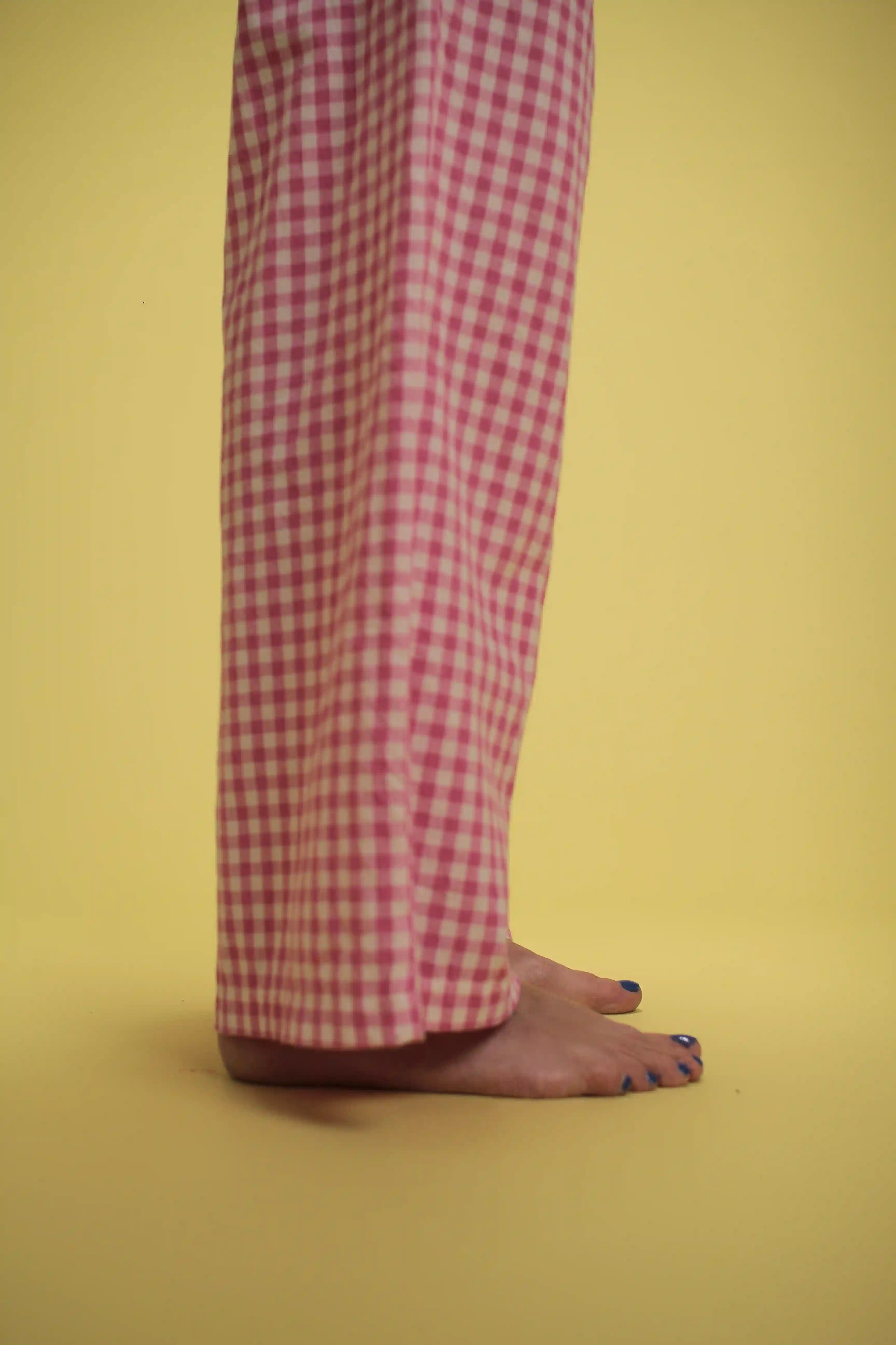 Pantalon Bardot Vichy Rose