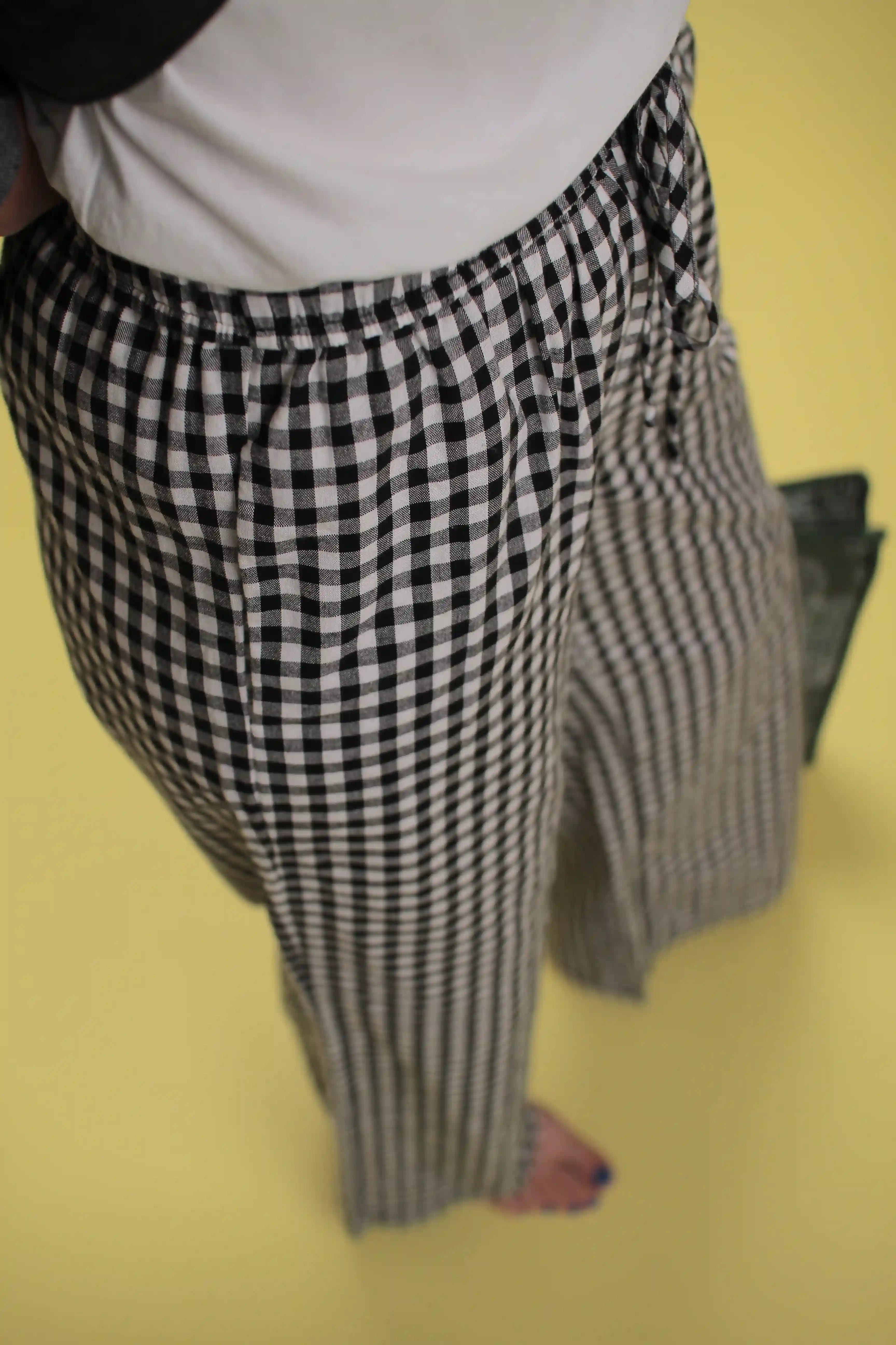 Pantalon Bardot Vichy noir
