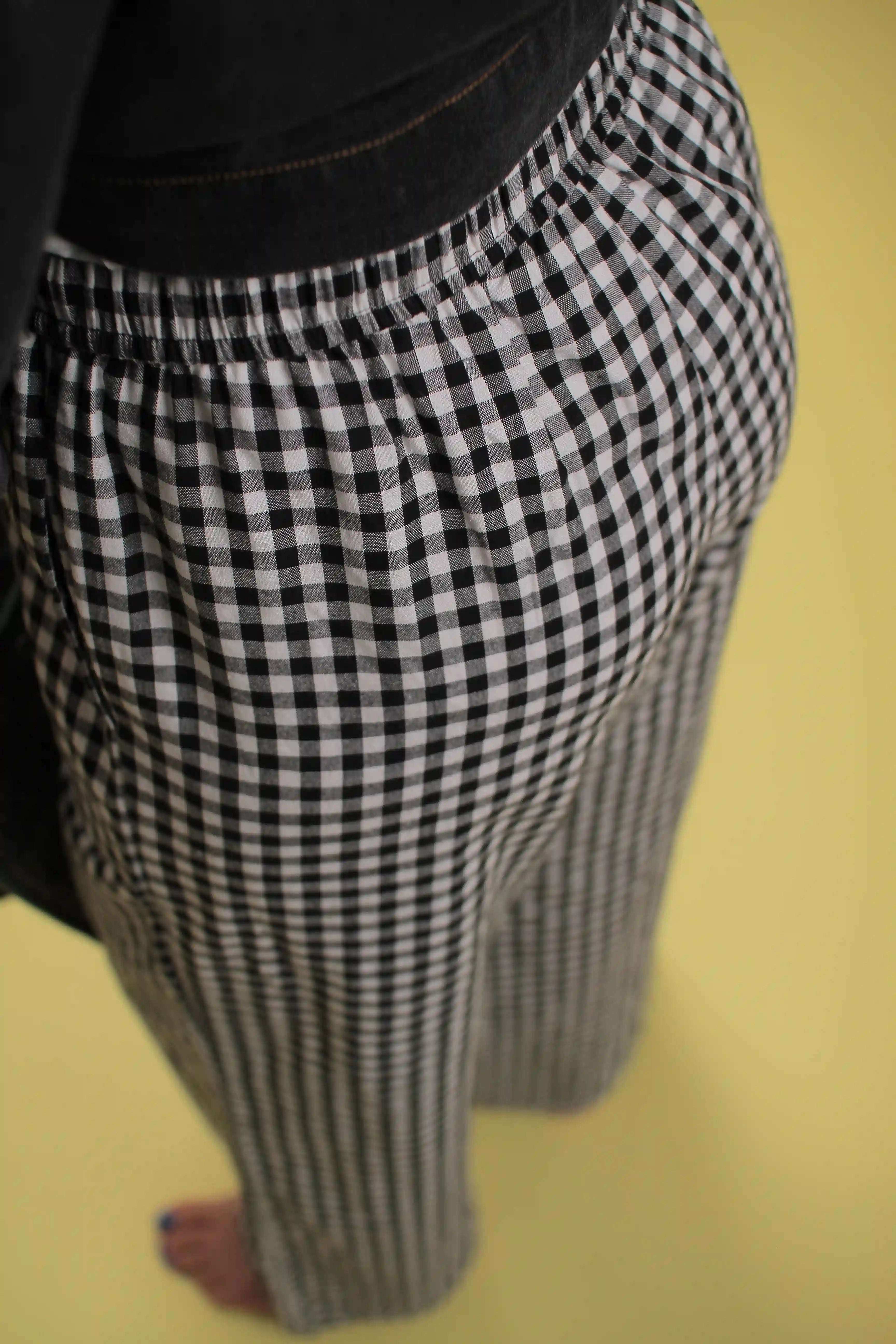 Pantalon Bardot Vichy noir