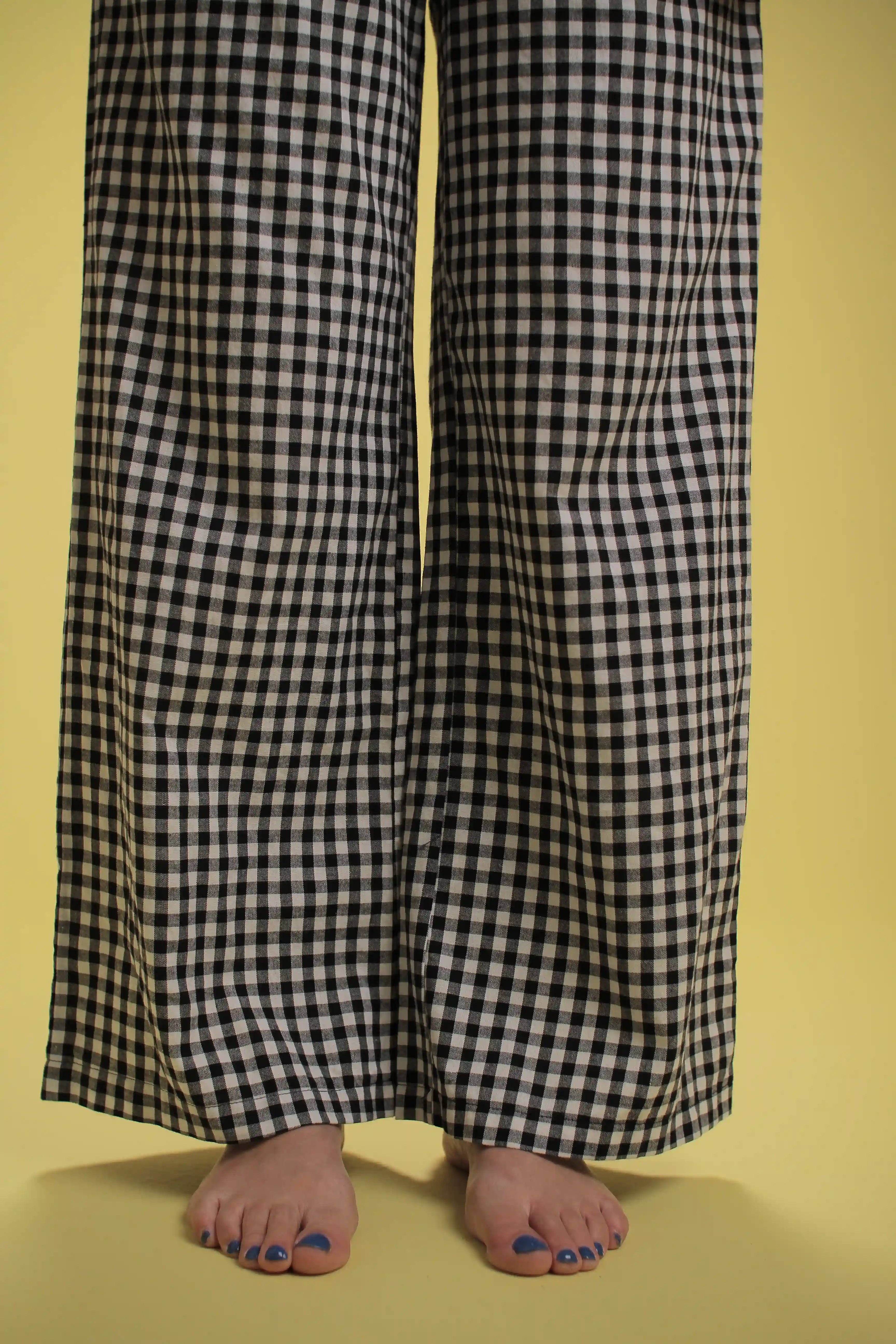 Pantalon Bardot Vichy noir