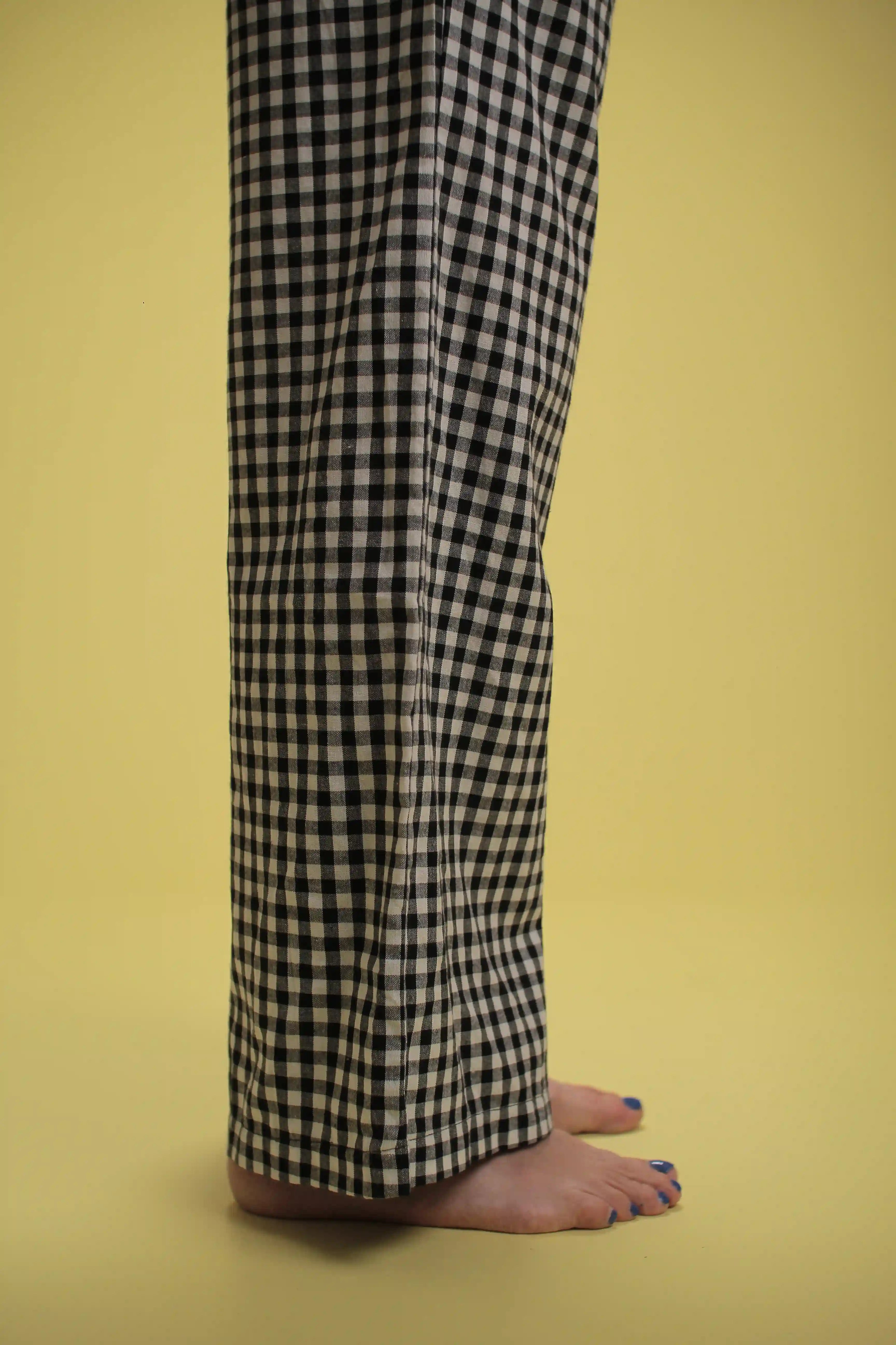 Pantalon Bardot Vichy noir