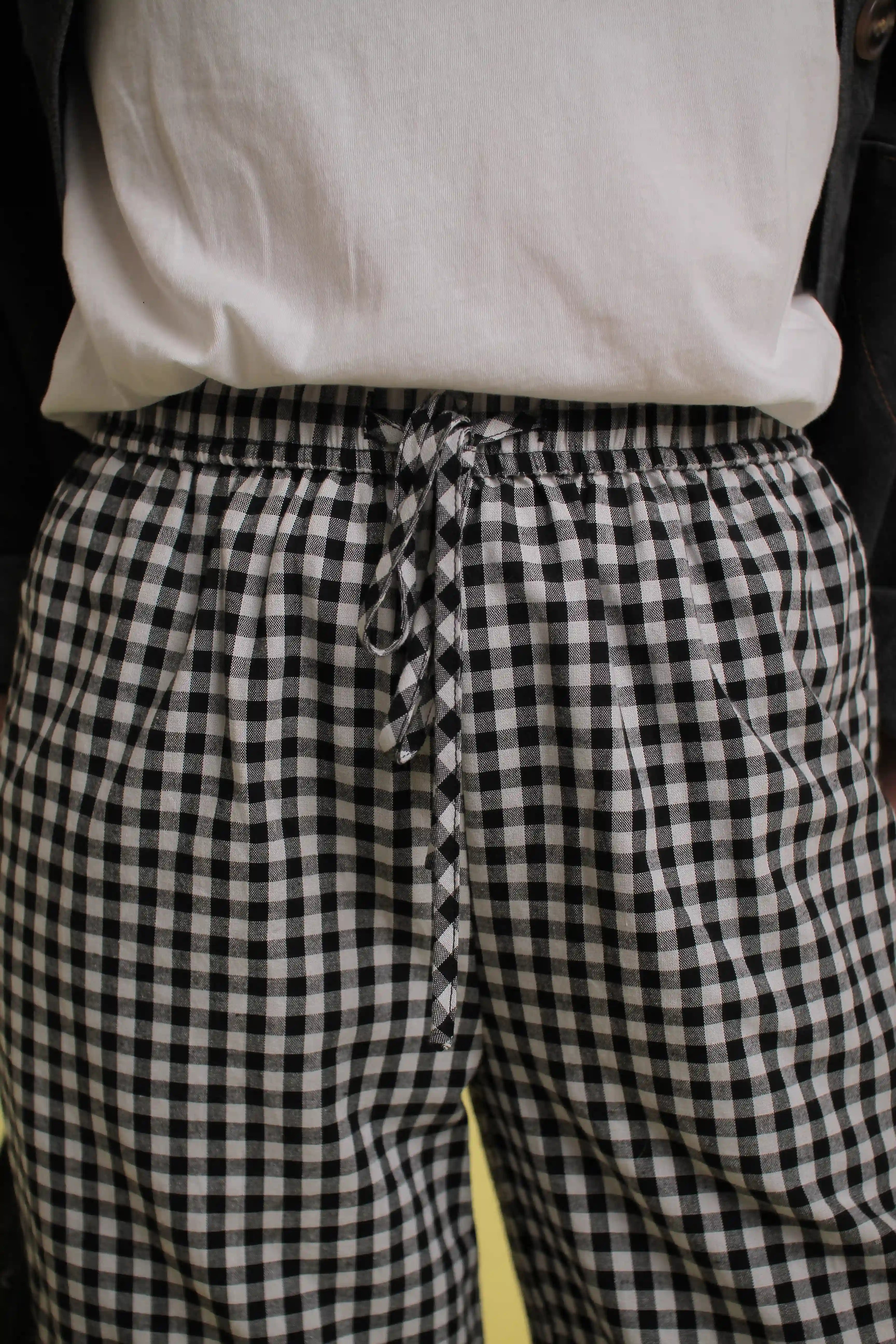 Pantalon Bardot Vichy noir