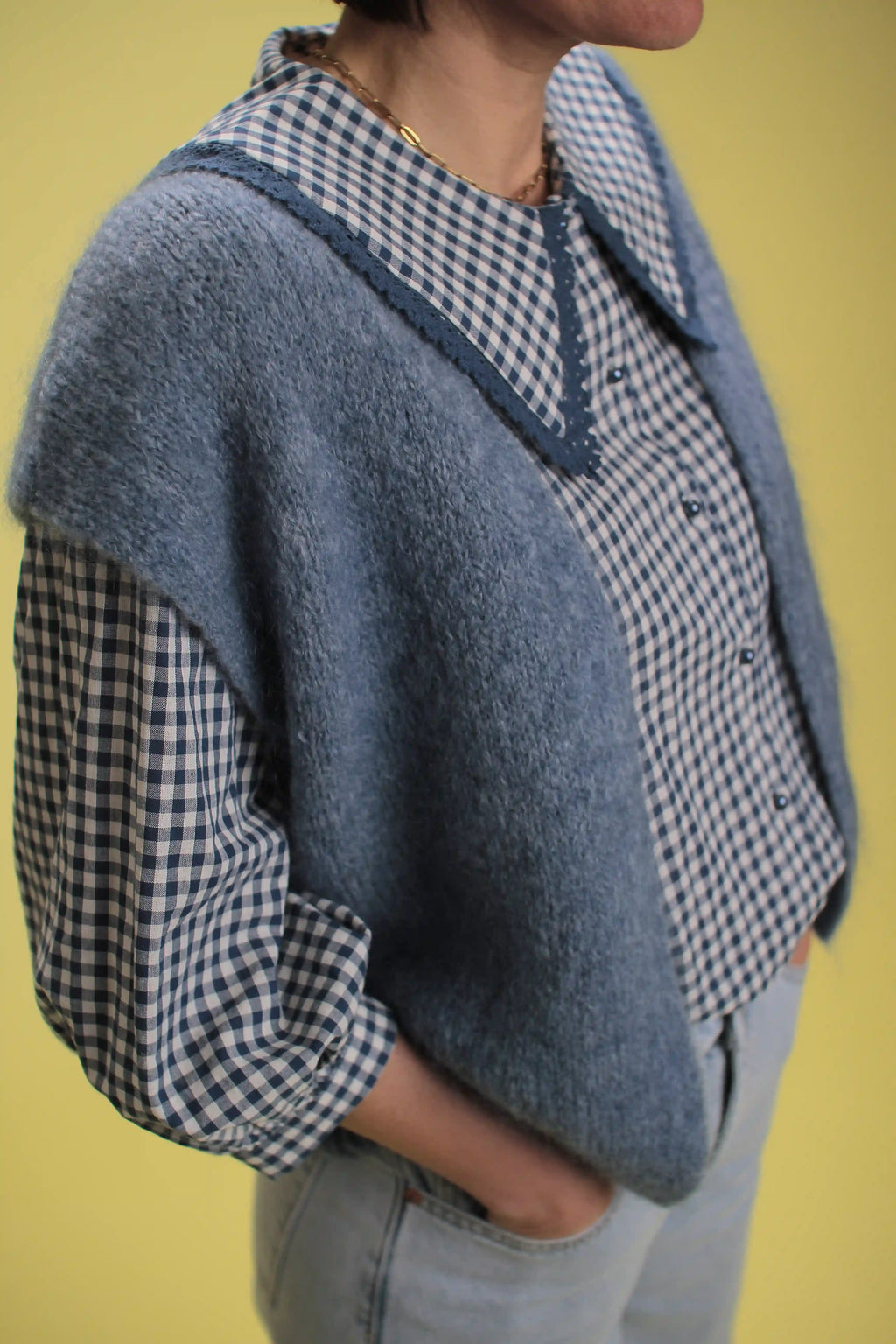 Gilet Grace Bleu Mohair