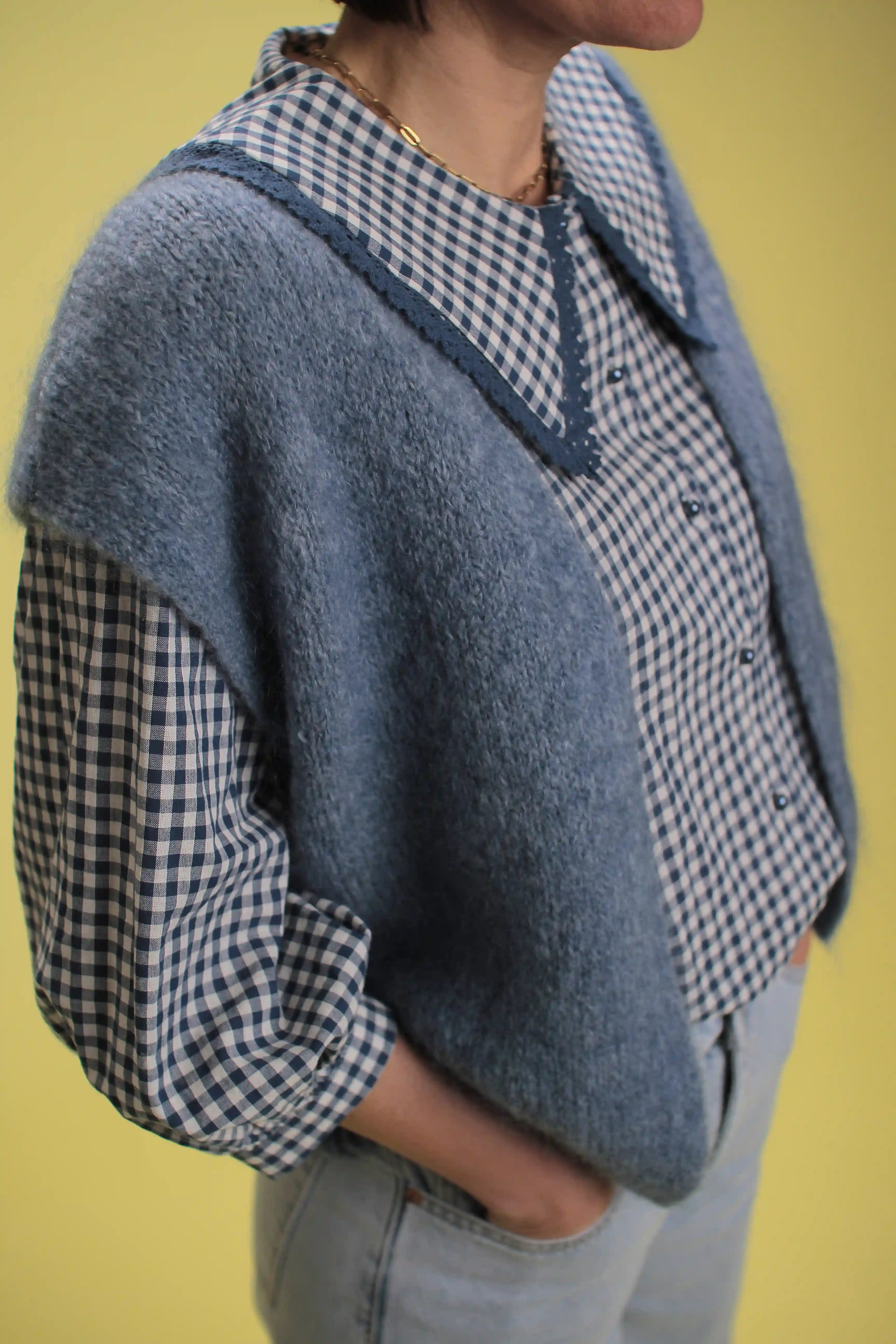Gilet Grace Bleu Mohair