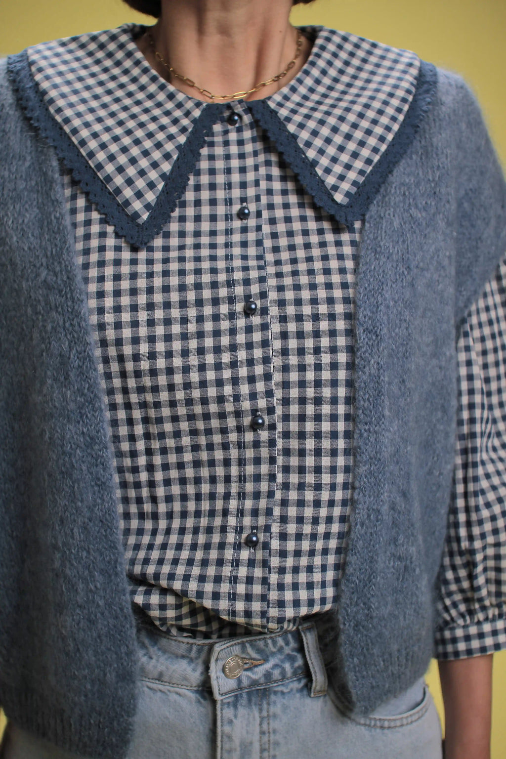Gilet Grace Bleu Mohair