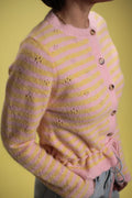 Gilet Kitty Rayé Rose/Jaune