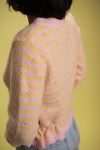 Gilet Kitty Rayé Rose/Jaune