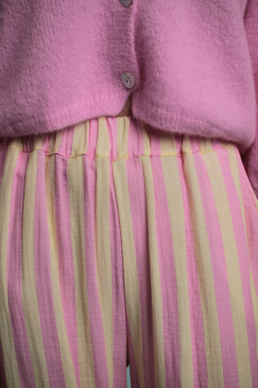 Pantalon Candy Rayé Rose/jaune
