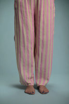 Pantalon Candy Rayé Rose/jaune